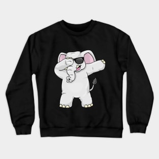 Elephant with Sunglasses at Hip Hop Dance Dab Crewneck Sweatshirt